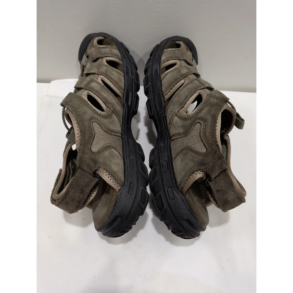 Skechers Men's  12 Garver Selmo 64641 Olive Green  Fisherman Sandals Memory Foam